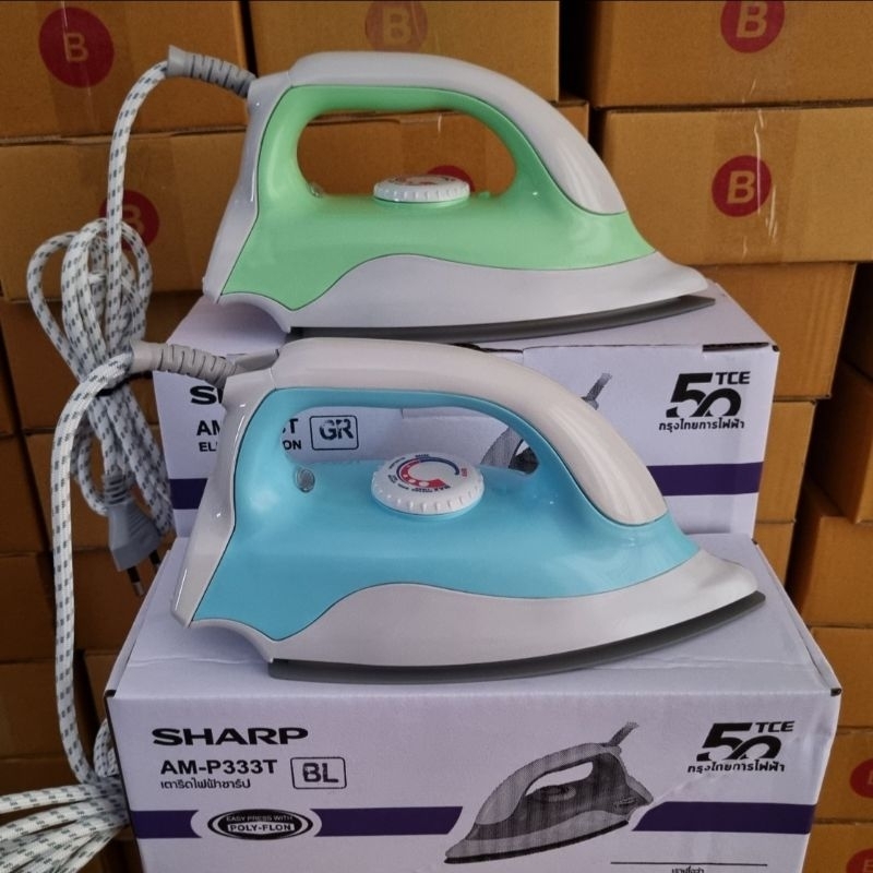 เตารีด รุ่น AM-P333T ชาร์ปSHARP เคลือบโพลีฟลอน มีรับประกัน