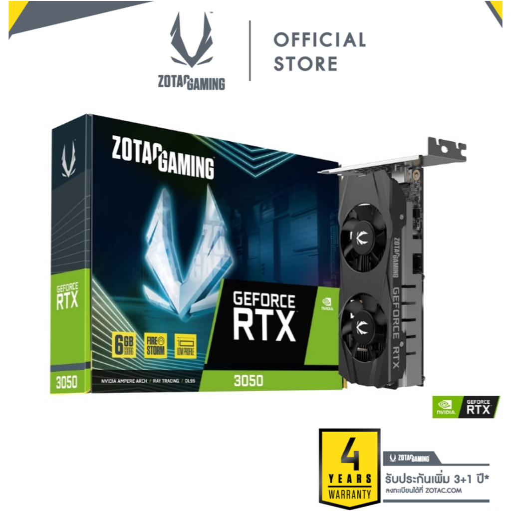 ZOTAC GAMING GeForce RTX 3050 6GB GDDR6 LP การ์ดจอ VGA (ZT-A30510L-10L) VGA