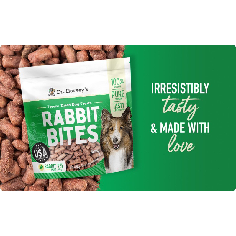 ขนมสุนัข Dr. Harvey’s Rabbit Bites Freeze-Dried Dog Treats ฟรีซดรายกระต่าย ขนาด 198 กรัม - รูปที่ 5