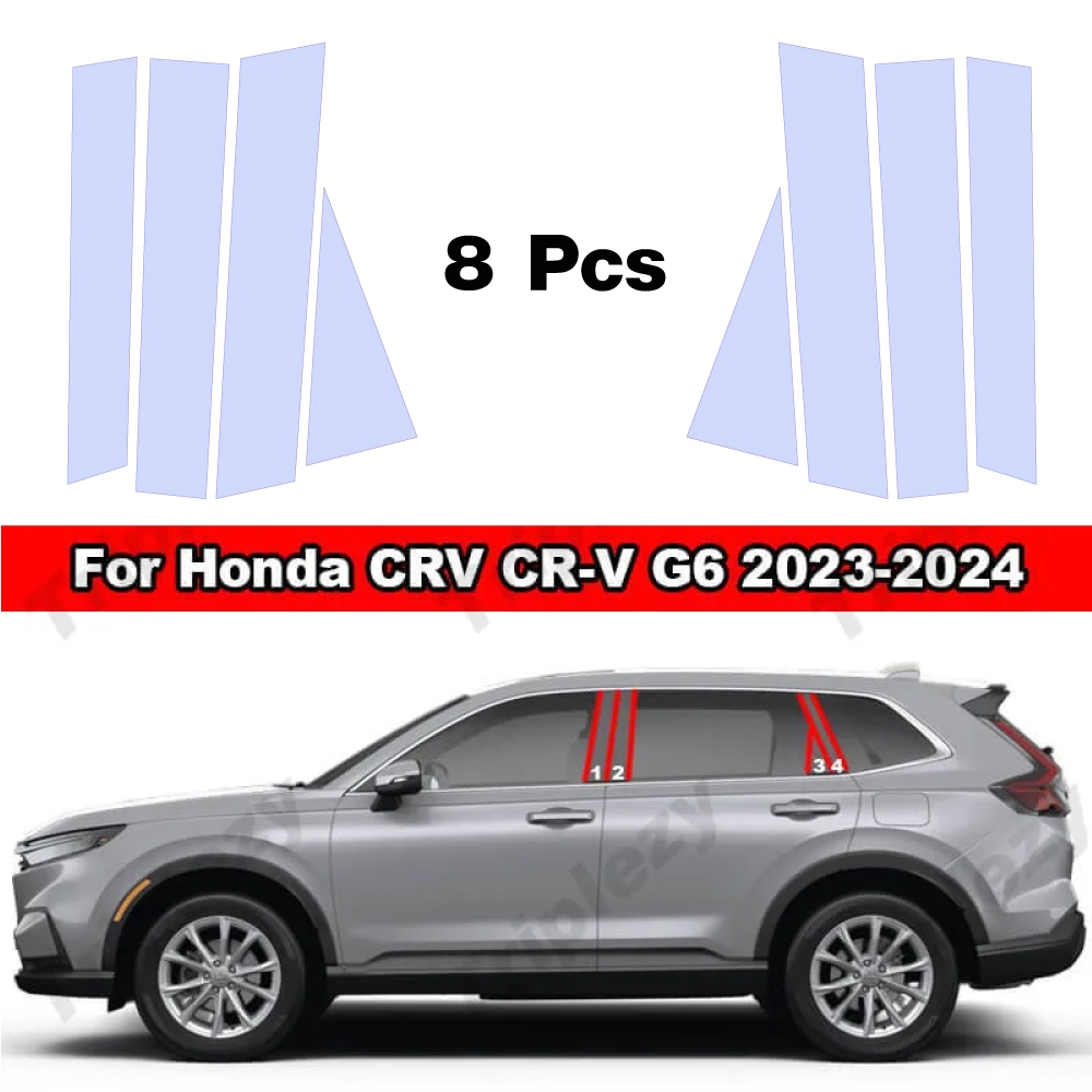 Honda CR-V (2007-2024) สติกเกอร์คาร์บอนไฟเบอร์คาร์บอนเสากลางหน้าต่าง  ตกแต่งสำหรับ Honda CRV