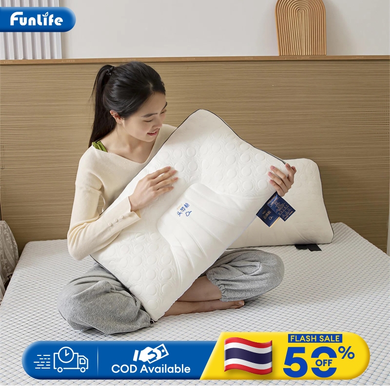 FLM หมอน หมอนยางพารา สัมผัสนุ่มแบบ 3D ลดกรน แก้ปวดคอ จัดระเบียบกระดูกสันหลัง กันไรฝุ่น เนื้อนุ่ม