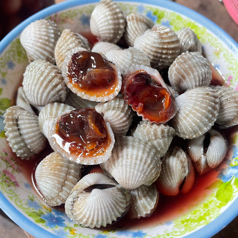 หอยเเครงดองน้ำปลาหวาน หอยเเครงดองหวานครึ่งกิโล(ตัวหอย500กรัม)