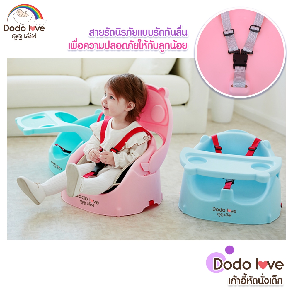 เก้าอี้หัดนั่ง ทานข้าวเด็ก มีเข็มขัดนิรภัยพร้อมถาดอาหาร เก้าอี้ฝึกกินข้าว