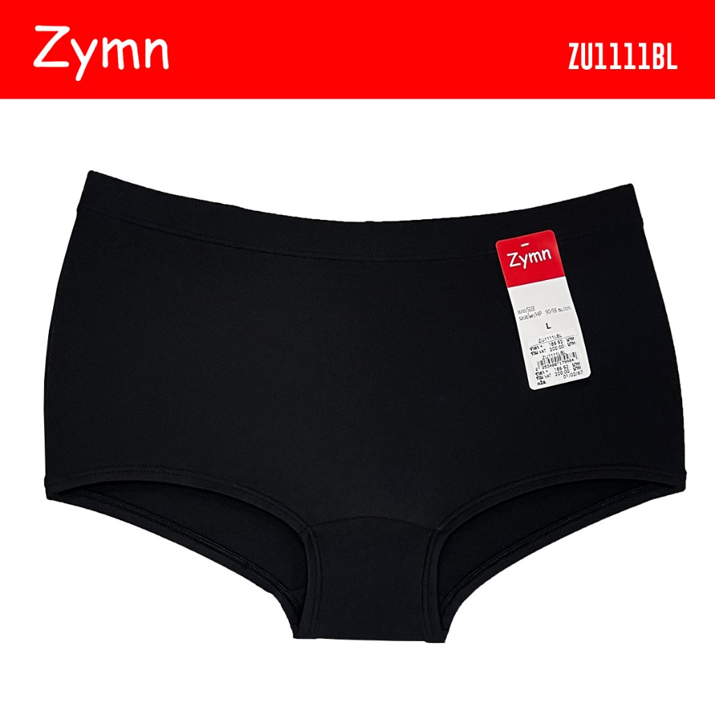 ZYMN กางเกงในผ้าไลก้า รูปแบบขาสั้น รุ่น ZU1111 (BL) สีดำ