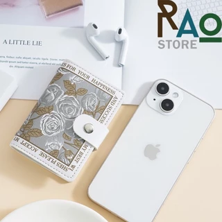 RAO Store พร้อมส่ง กระเป๋าใส่บัตร ลายดอกไม้ ที่เก็บบัตรต่างๆ มี20ซอง ใส่บัตรได้ 40ใบ ขนาดเล็กพกพาสะดวก