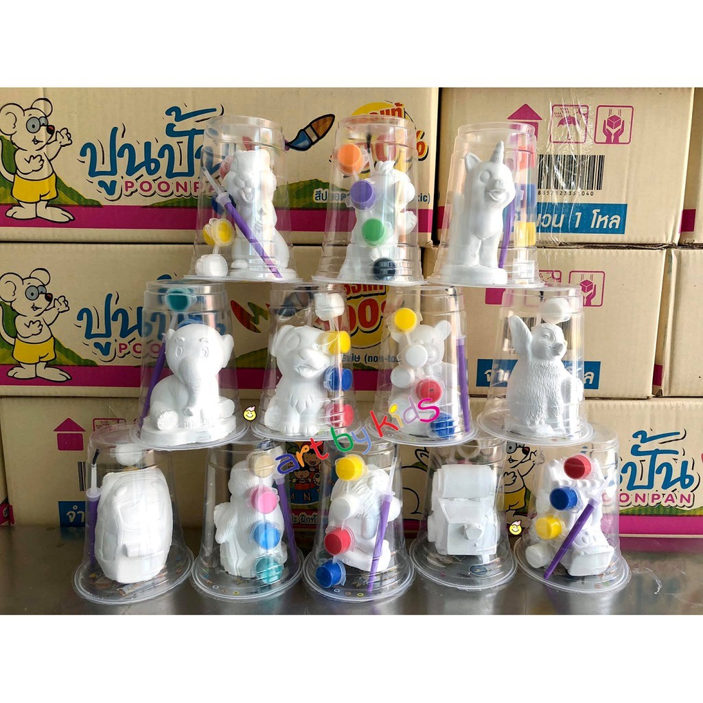1 แถม 1ตุ๊กตาปูนปั้น ตุ๊กตาปูนปลาสเตอร์ ระบายสีได้ คละแบบ