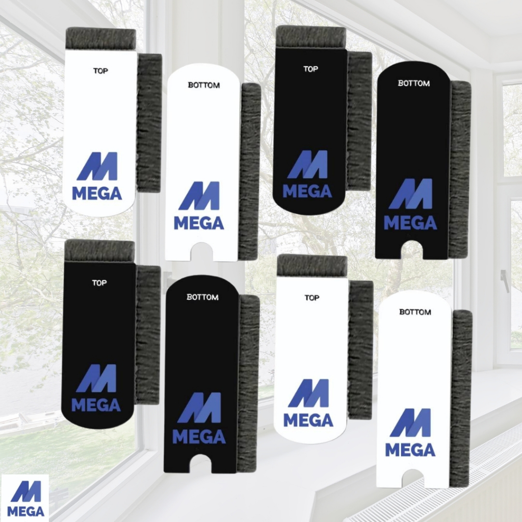 แผ่นปิดช่องว่างหน้าต่าง แปรงทำความสะอาดมุ้งลวด กันจิ้งจก กันฝุ่นหน้าต่าง (1 ชุดมี 2 ชิ้น ชิ้นบนและชิ้นล่าง)