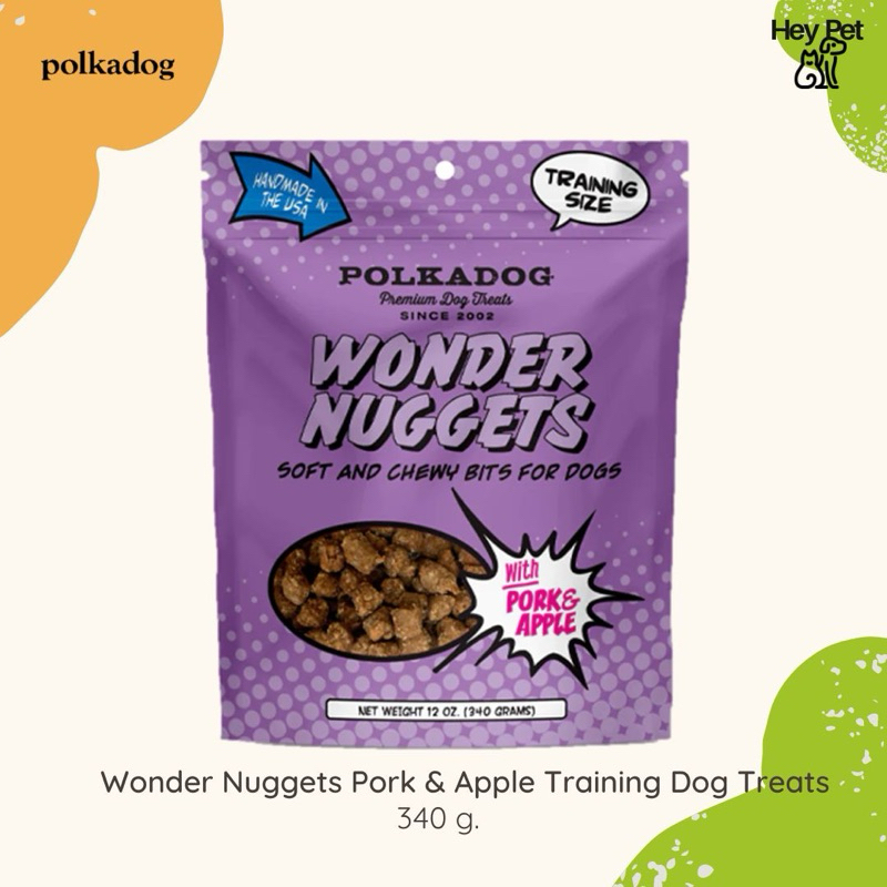 Heypet🐶ขนมtraining treat สำหรับสุนัข Polkadog Wonder Nuggets Apple & Pork