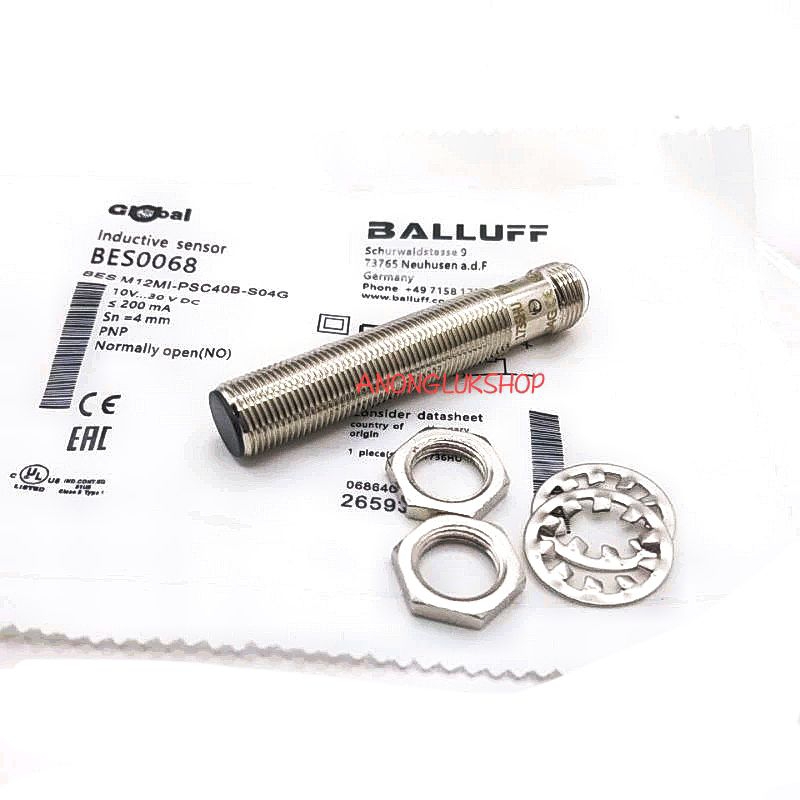 BES0068 BES M12MI-PSC40B-S04G Inductive Proximity Sensor  Tubular Balluff M12 PNP NO ระยะจับ 4มิล แหล่งจ่าย 10-30VDC
