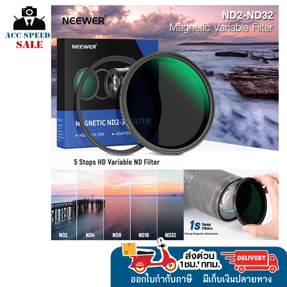NEEWER MAGNETIC VARIABLE ND FILTER HD ND2-ND32 ฟิลเตอร์