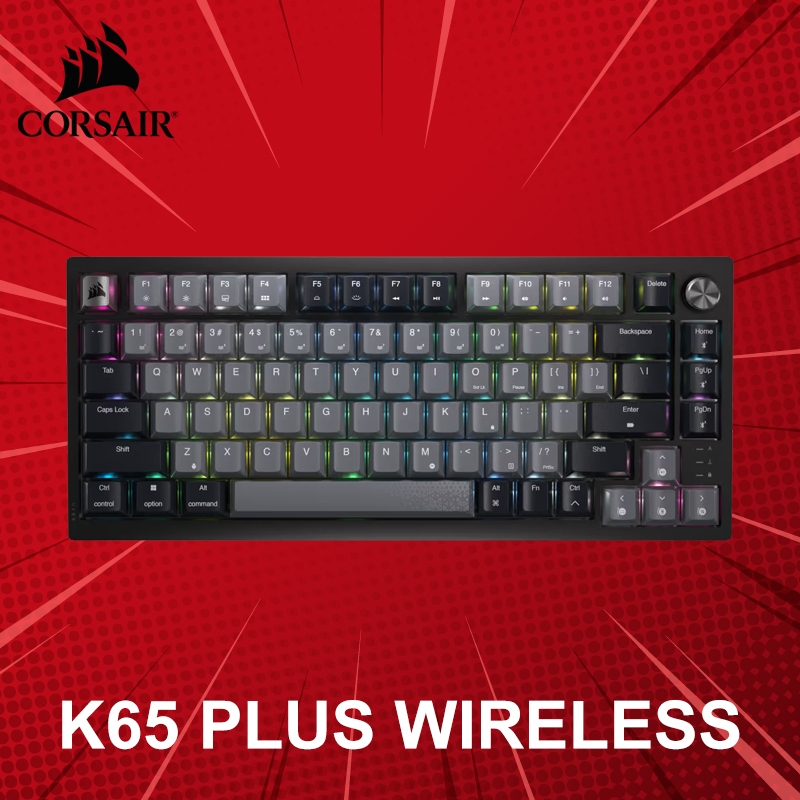 คีย์บอร์ด Corsair รุ่น K65 Plus Wireless (ภาษาอังกฤษ) ประกันศูนย์ 2 ปี