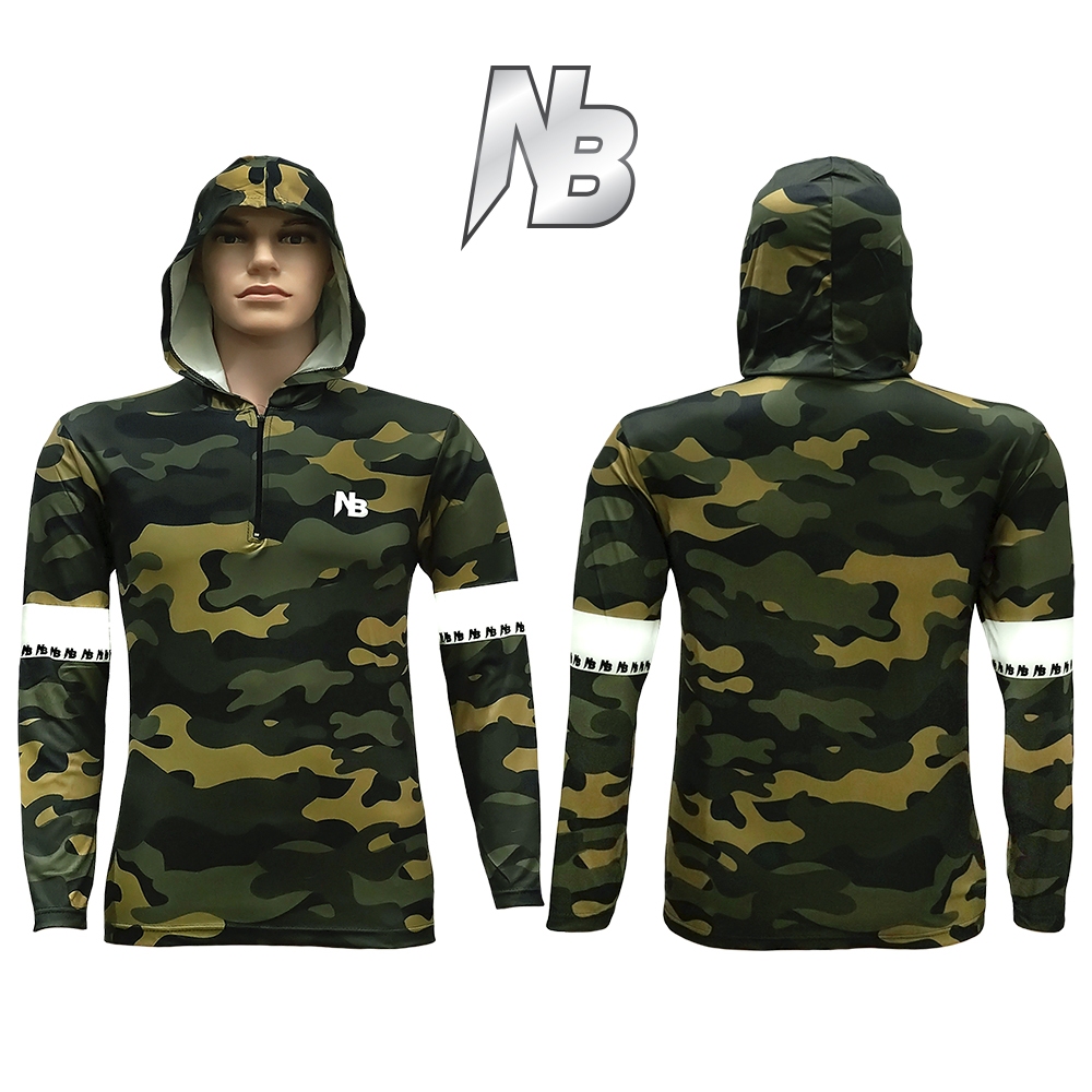 เสื้อตกปลา,เสื้อปั่นจักรยาน F ทหาร __หมวก NB Fishing ลายพรางทหาร (สินค้าพร้อมจัดส่ง) ป้องกันแสง UV