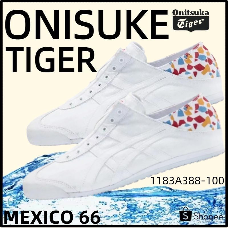 【ของแท้ 100%】Onitsuka Tiger Mexico 66 โอนิซึกะไทเกอร์ White 1183A388-100 Low Top slip-on Unisex Sneakers