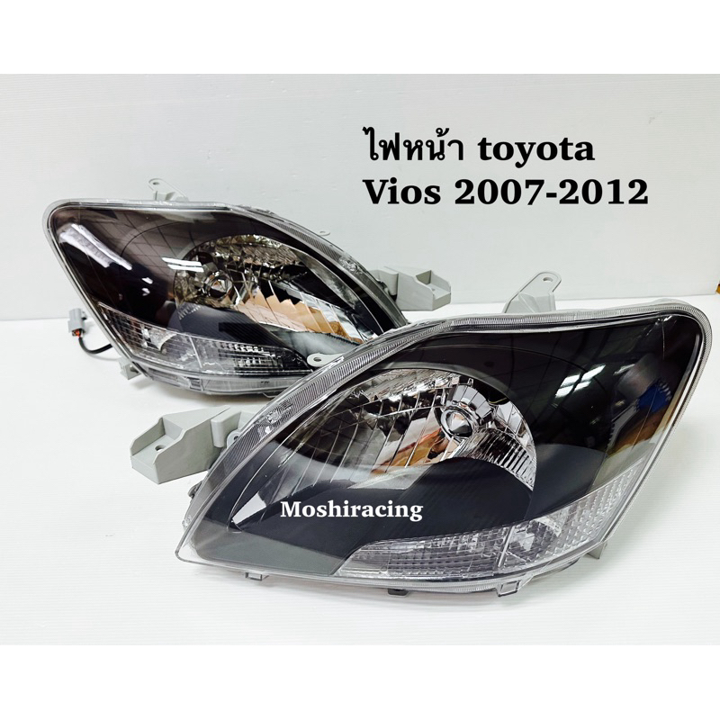 (งานไต้หวัน)(ราคา1คู่)ไฟหน้า โคมดำ TOYOTA VIOS 2007 2008 2009 2010 2011 2012