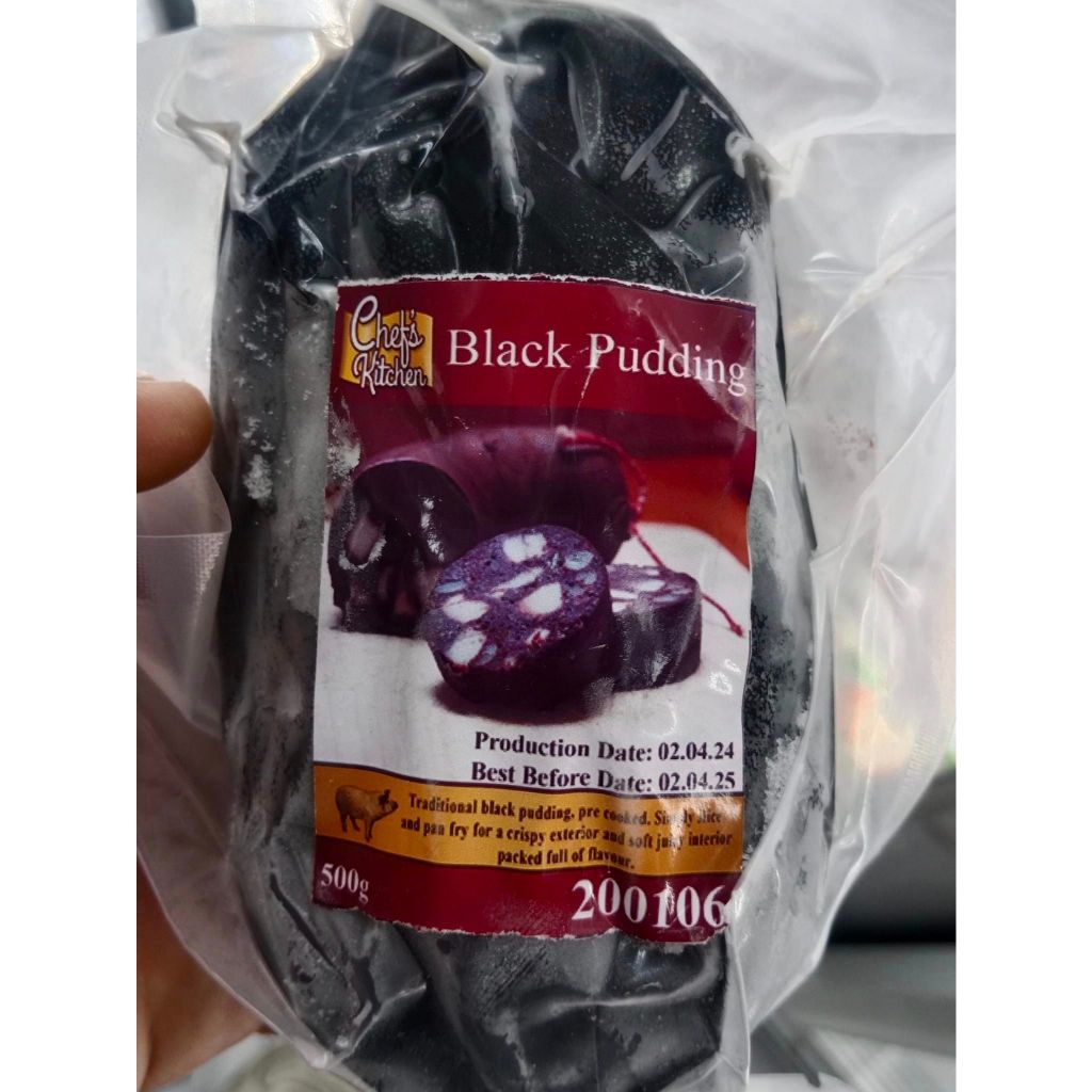 CHEF'S KITCHEN Homemade Black Pudding * 1KG 2 PACK * INC. POLY BOX AND FROZEN GEL PACK / 500g x 2 = 