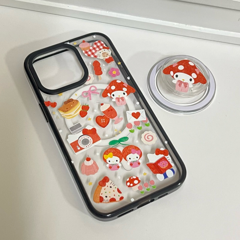 เคสสำหรับไอโฟน ลาย Sweety strawberry  (พื้นหลังใส) – กันกระแทก Magnetic Case รองรับการชาร์จแบบไร้สาย (ผลิตตามออเดอร์)