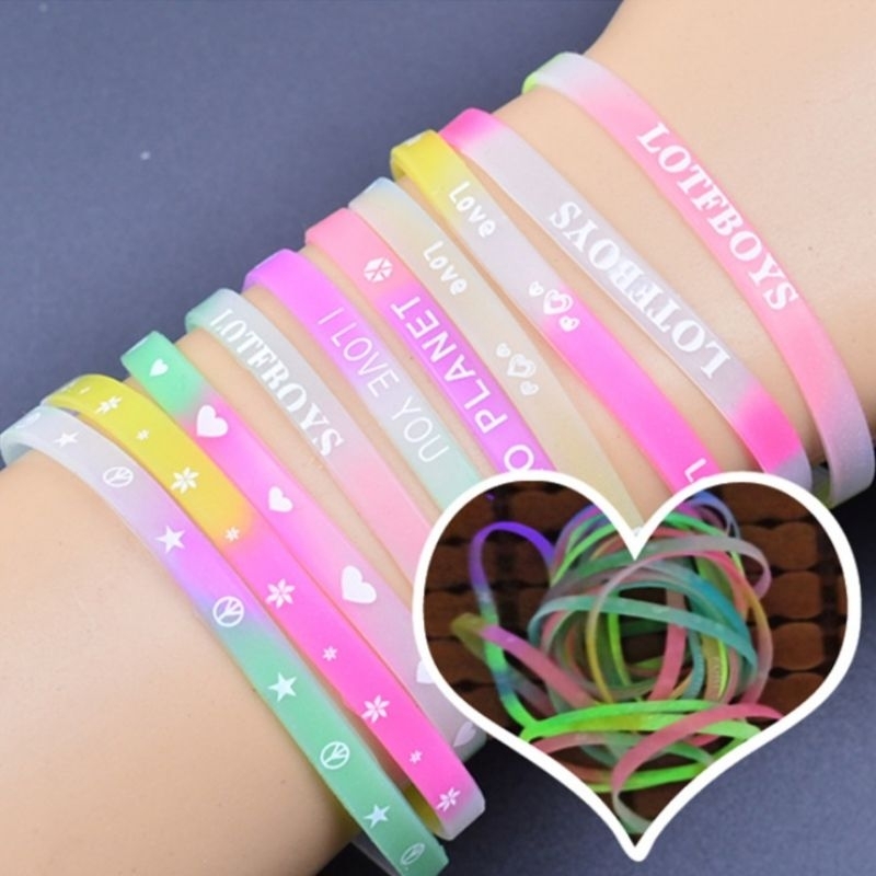 M023 สายรัดข้อมือซิลิโคน ริสแบนด์ สีสันสดใส พร้อมส่งจากไทย
