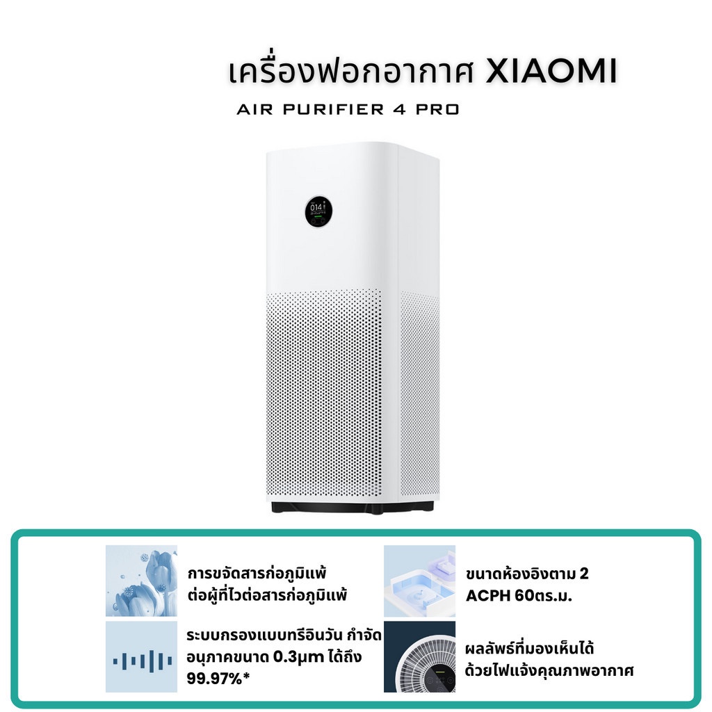Xiaomi Smart Air Purifier 4 Pro เครื่องฟอกอากาศXiaomi 4 Lite เครื่องกรองอากาศXiaomi รับประกันศูนย์ไทย 1 ปี
