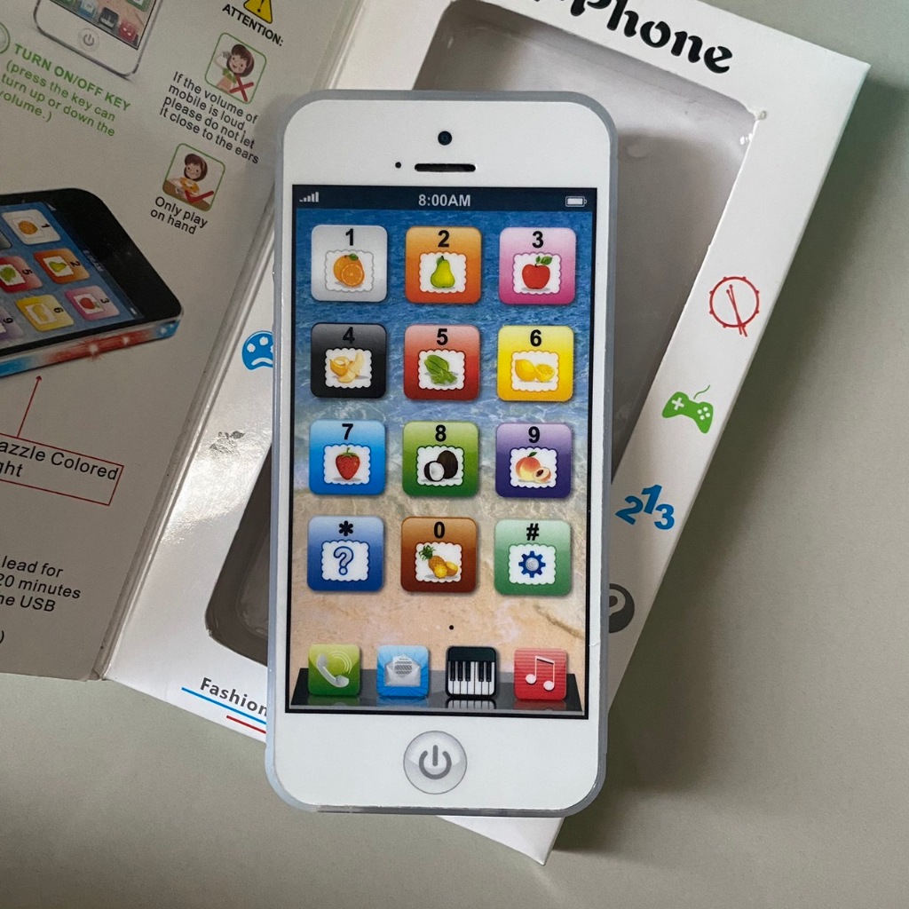 (สีขาว) โทรศัพท์ ไอโฟนของเด็กเล่น I phone มีเสียง มีแสง เสียงดัง