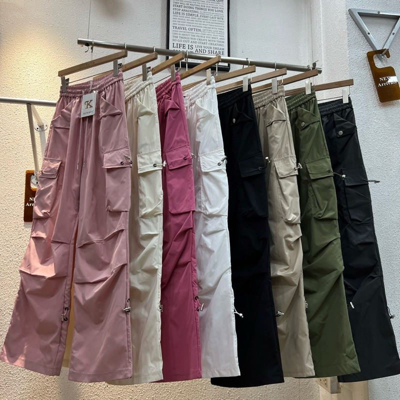 กางเกงคาร์โก้ผู้หญิงผ้าร่มงานป้ายkeltisรหัส9237