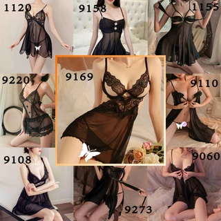 SexyNight 💞💞 ตาข่าย ชุดนอนเซ็กซี่ ชุดนอนไม่ได้นอน ผ้าซีทรู เมตร ดูผ่าน สีดำ พร้อมส่งจากไทย（透视短裙）