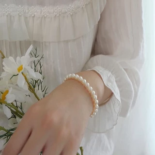 COD-ในไทย💖1บาท สร้อยข้อมือ มุก สีพื้น ย้อนยุค สไตล์เกาหลีเรียบง่าย สำหรับผู้หญิง ราคาถูกที่สุด