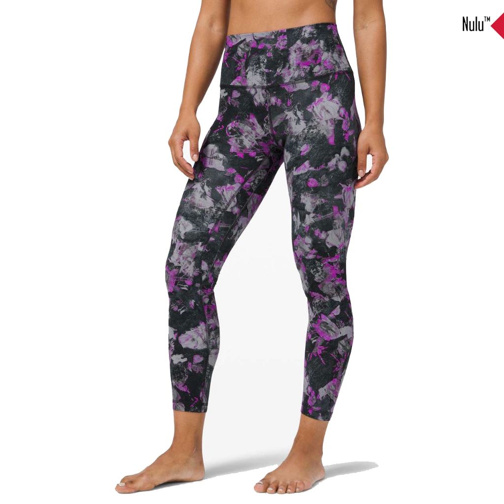 กางเกงโยคะ เทรนนิ่ง เอวสูง Lululemonของแท้!! รุ่น Align™ Pant 24"- Floral Shift Multi(ไม่ใช่งานจีน)