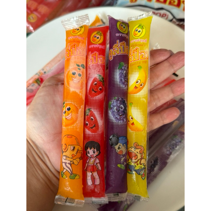หวานเย็น(ตัวดูด)วุ้นคาราจีแนนกลิ่นผลไม้ 1ถุงมี26ชิ้น แช่ช่องฟรีสทานเพลินดับร้อน