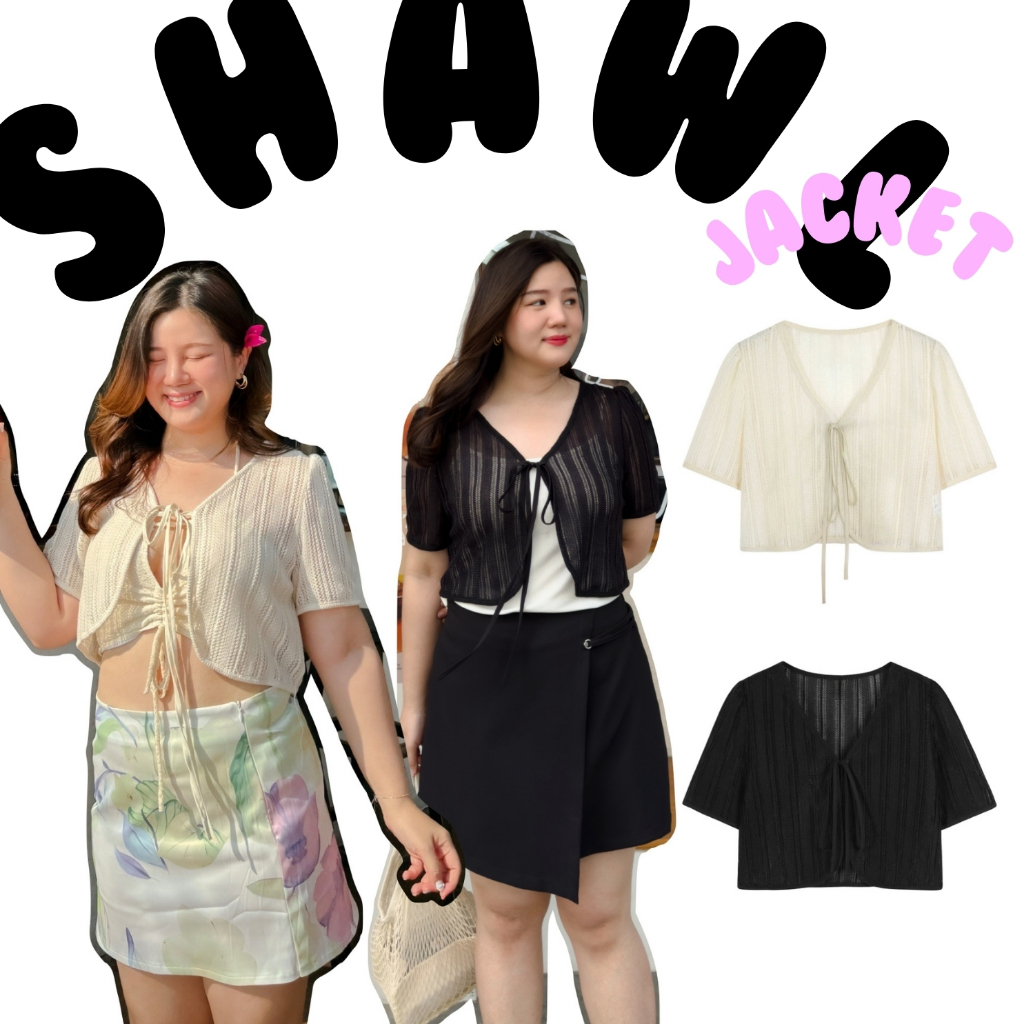 ( อกถึง 48") Shawl Jacket เดรสสาวอวบ เสื้อคลุม