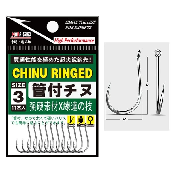 เบ็ดชินุ CHINU RINGED หัวกลม ตะขอ เบ็ด จินุ KAMASEIKO สวย คม แข็ง