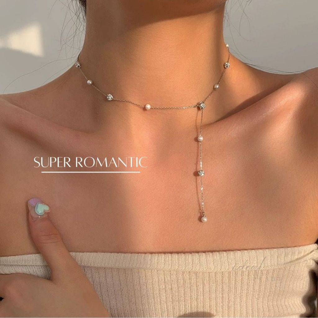 iDEAL สร้อยคอจี้ Super Romantic สร้อยคอเท่ๆ สร้อยมุก สร้อยเงินแท้ สร้อยคอมุก Valentine ของขวัญ