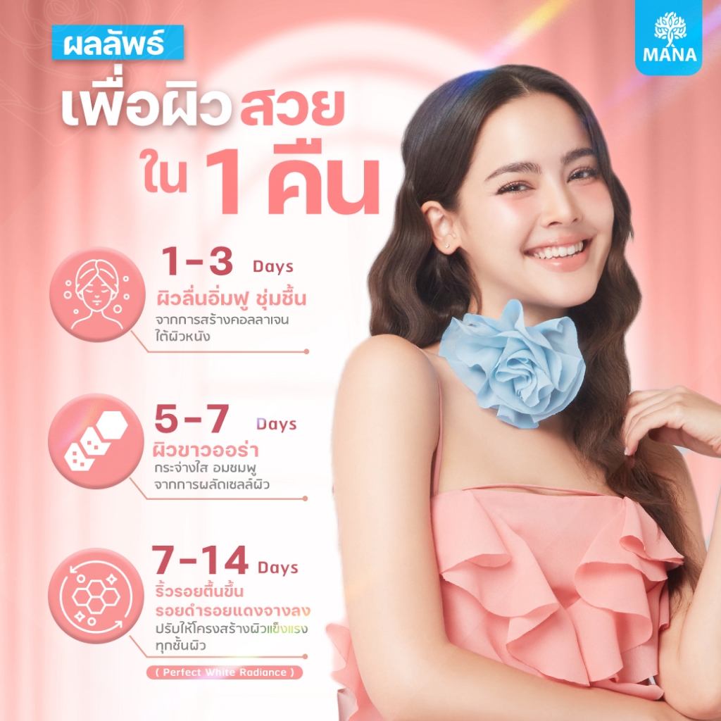 (จัดส่งฟรี!!) Mana Rose Hip collagen ผิวออร่า ผิวลืน อิ่มฟู ชุ่มชื้น ผิวขาว ริ้วรอย รอยดำ