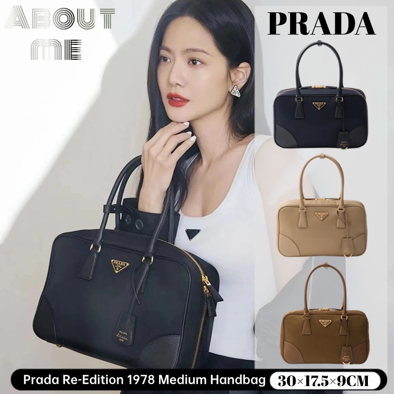 🆕(New product) Prada Re-Edition 1978 Medium Re-Nylon and Saffiano Leather Double Handle Bag /กระเป๋า