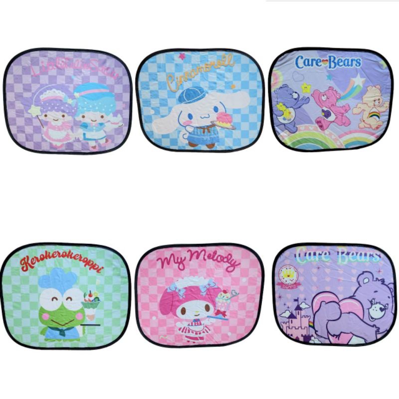ม่านบังแดดรถยนต์ "ด้านข้าง" ลายการ์ตูน พับเก็บได้ ราคา 149 บาท (มี 2 ชิ้น)