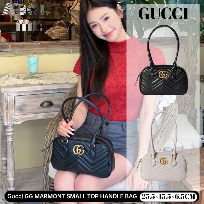 กุชชี่ ✨Gucci GG MARMONT SMALL TOP HANDLE BAG✨กระเป๋าถือผู้หญิง 795199