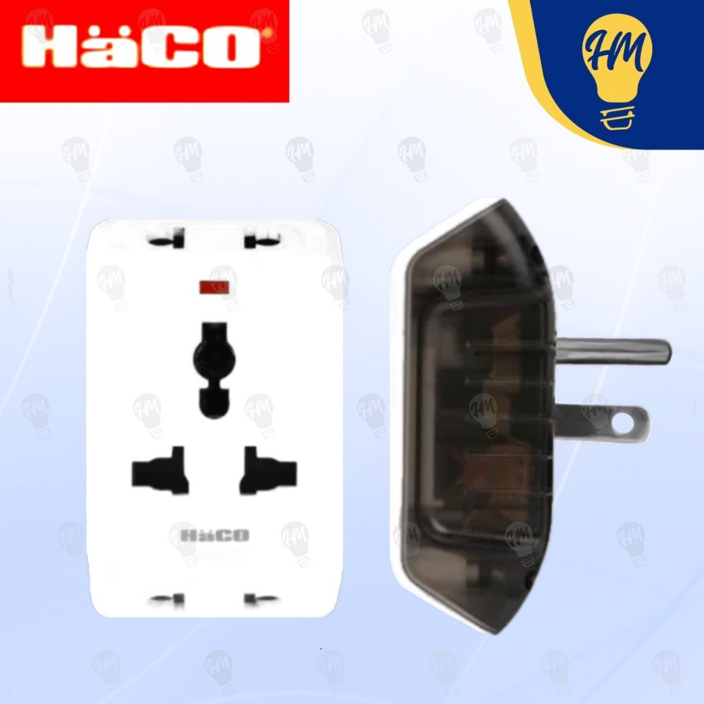 HACO ปลั๊กแปลง 3 ขา ปลั๊กอเนกประสงค์ รุ่น ADU (13A 2800W) Universal Adaptor