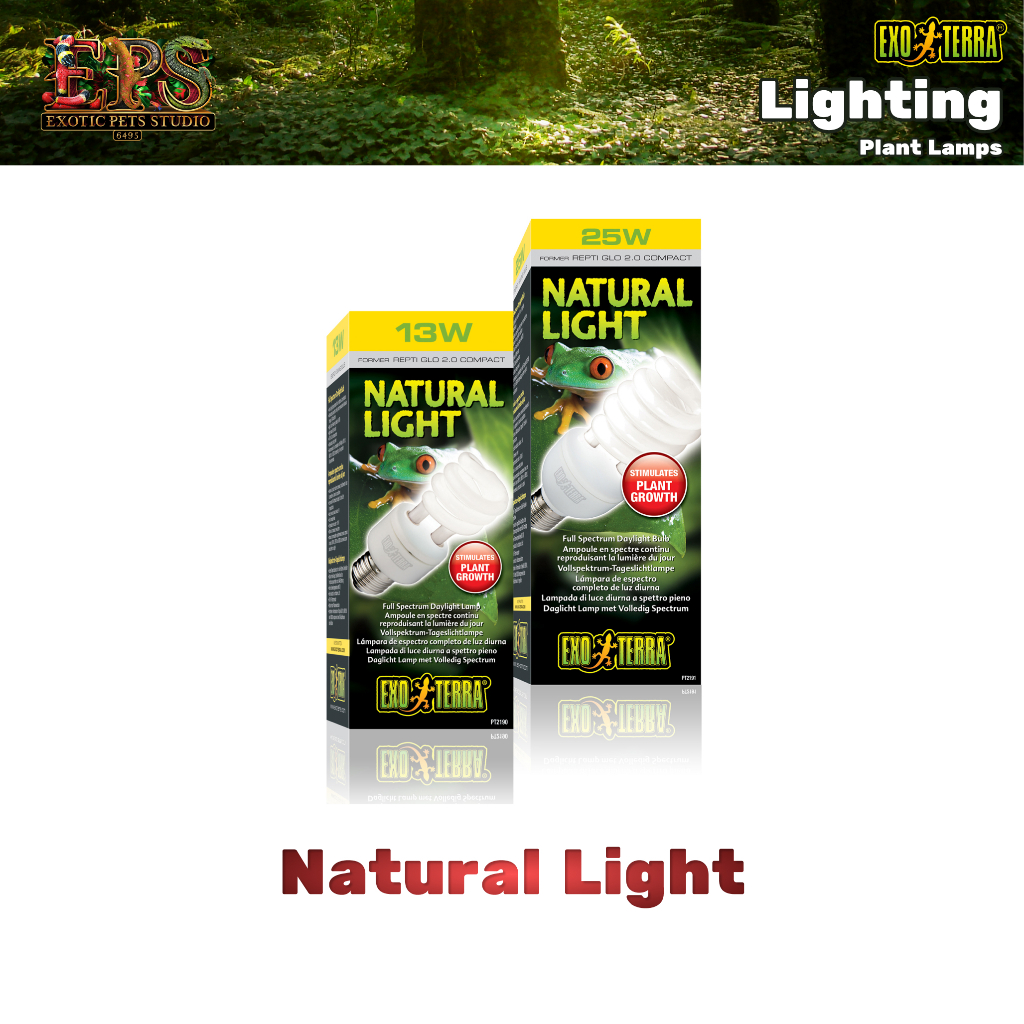 Exo Terra Natural Light หลอดไฟให้แสงเลียนแบบธรรมชาติ (13W / 25W)