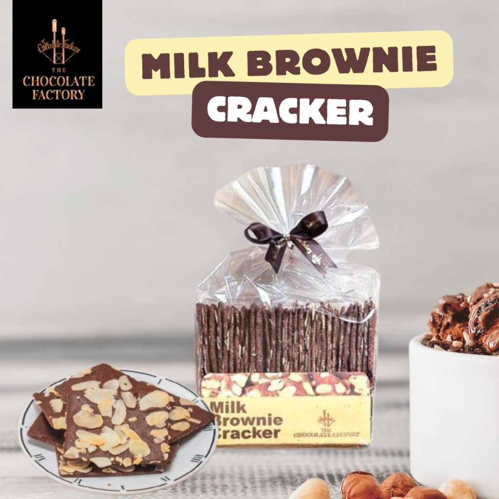 มิลค์ บราวนี่ แครกเกอร์ Milk Brownie Cracker บราวน์นี่ แผ่นบาง อบกรอบ รสมิลค์ช็อคโกแลต Chocolate Factory
