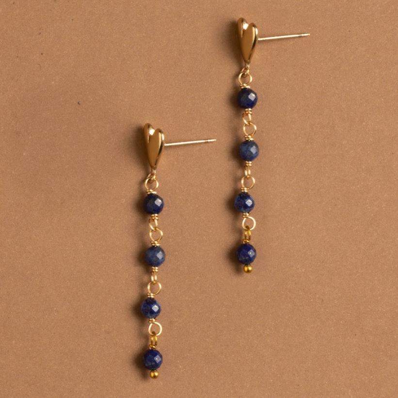 LAPIS SINGLE DROP EARRINGS