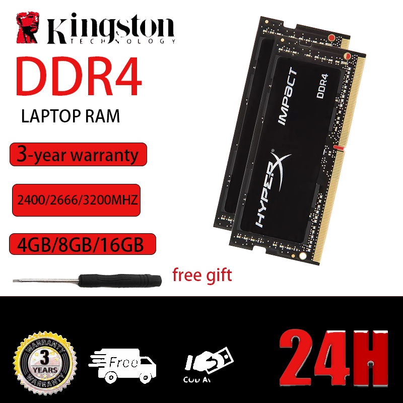 แล็ปท็อป Kingston Hyperx Impact DDR4 แรม 4GB 8GB 16GB 2400MHZ 2666MHZ 3200MHZ หน่วยความจำ SOIDMM