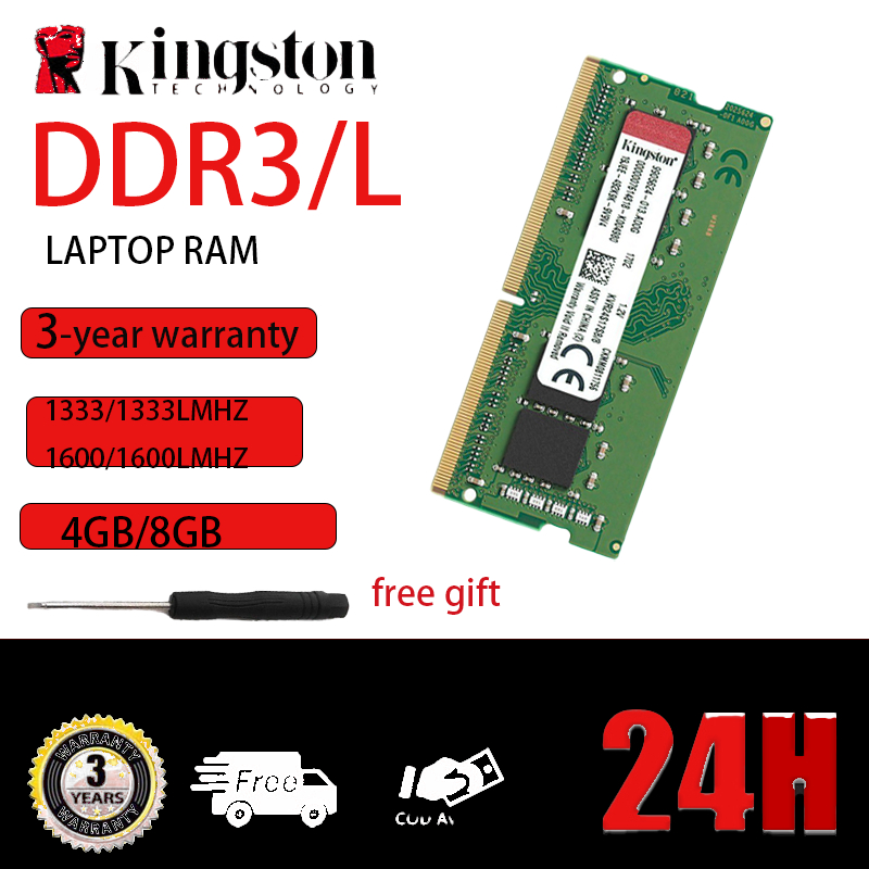 Kingston DDR3 DDR3L Laptop RAM 4GB 8GB 1333MHZ 1600MHZ 1.35V 1.5V PC3 SODIMM Memory stick