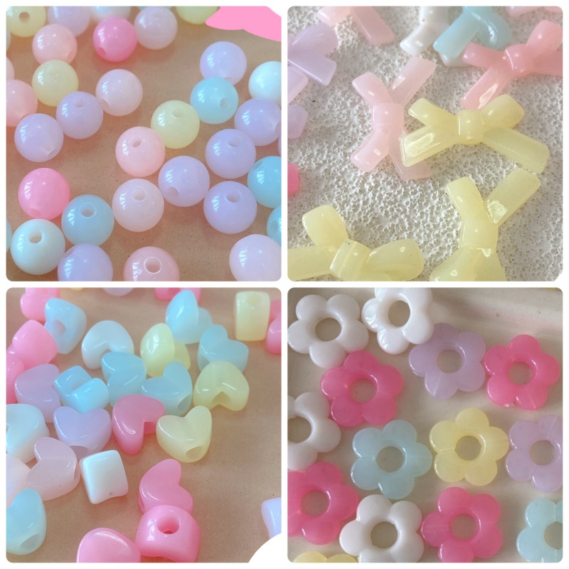 ลูกปัดตกแต่งสีเยลลี่ A099 ลูกปัดdiy