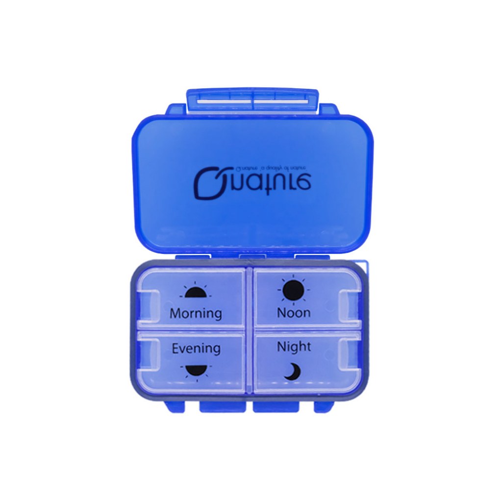 QNature สีน้ำเงิน ตลับยา 4 ช่อง พกพาสะดวก Q nature 365wecare ราคา ถูกที่สุด ดีลบีเคเค แกลเลอรีภาพที่ 4