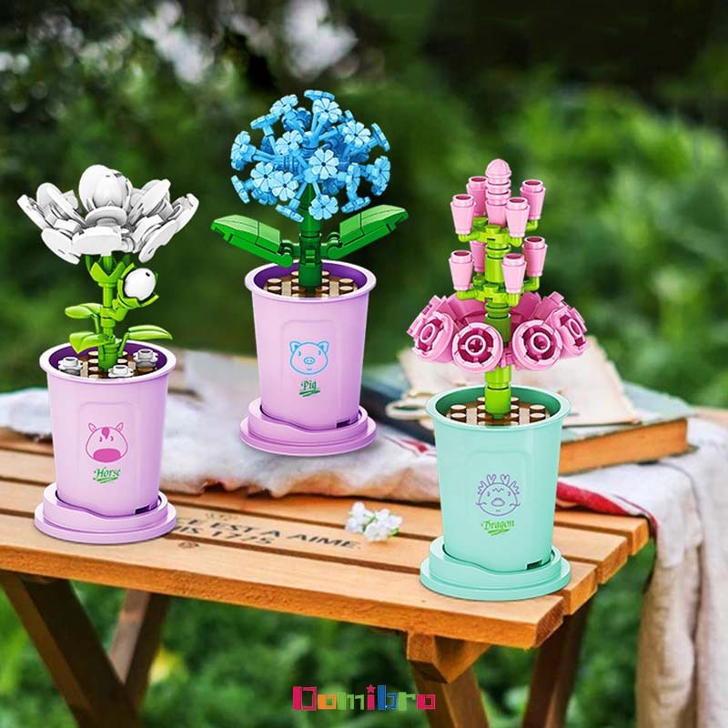 ดอกไม้ ตัวต่อดอกไม้ ช่อดอกไม้DIY ถ้วยชานม กระถางต้นไม้อวบน้ํา ของเล่นเสริมการเรียนรู้ ของขวัญ - รูปที่ 7