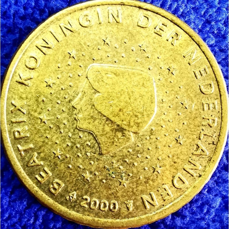 เหรียญ​ยูโร​ เนเธอแลนด์​ Netherlands, 50 Euro​Cent, ใช้แล้ว, #​1260
