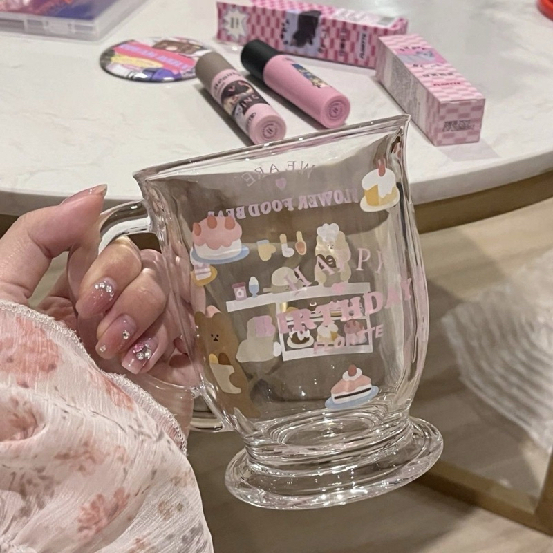 แก้วใส่เค้ก แก้วน้ำ 500ml ขนาดใหญ่ น่ารัก มินิมอล เครื่องครัว•พร้อมส่งจากไทย•
