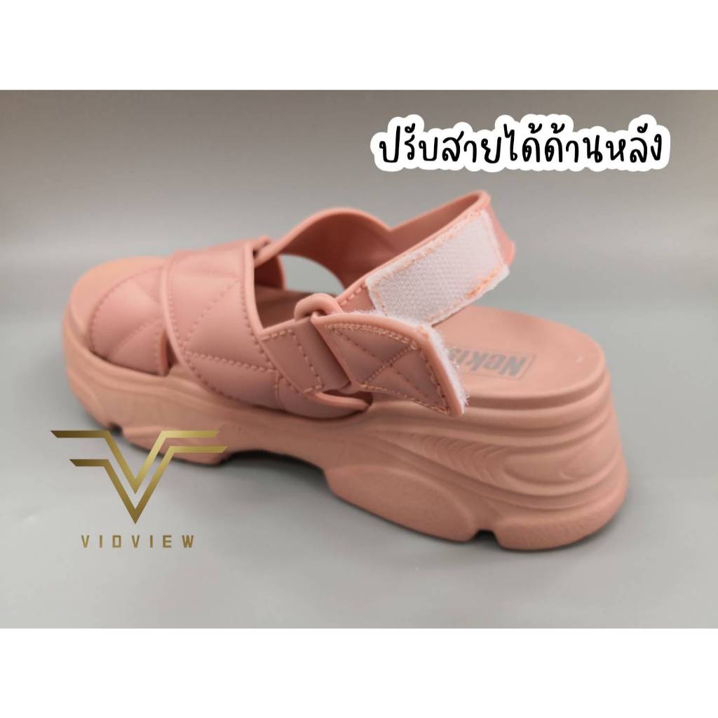 VIDVIEW !!ลดสนั่น!! รองเท้าแตะสวม รองเท้ารัดส้น ทรงสูง รุ่น 9688 ปรับสายได้ (ไซส์ 36-40) รองเท้าแตะ KT