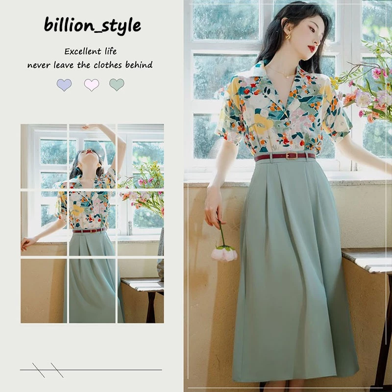 STYLE W375 เสื้อแขนสั้นลายดอก เสื้อฮาวายลายดอกไม้