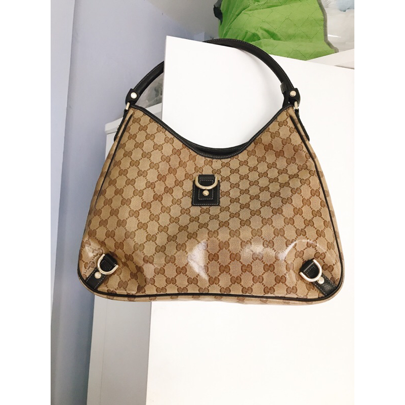 Gucci Guccissima GG Monogram D-Ring Hobo Shoulder Bag กระเป๋าสะพาย Gucci ของแท้ ลาย GG monogram ทรง 