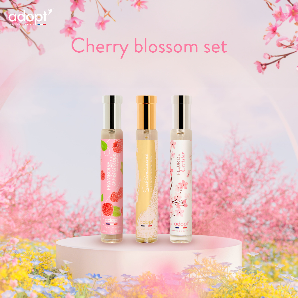 Set 3 ขวด For Unisex Cherry Blossom Set Adopt parfums น้ำหอมพรีเมียมจากฝรั่งเศส